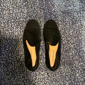 Lucky brand Caldyn black suede flat, barely worn